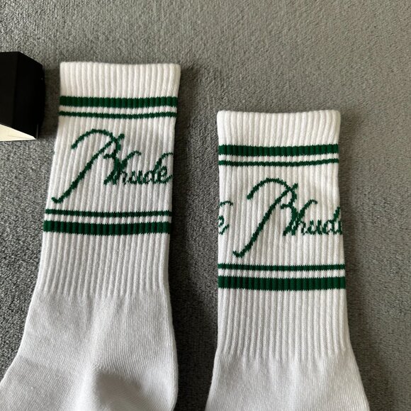 Signature cotton-poly sport sock with RHUDE Script logo in-between two stripes - Picture 4 of 4